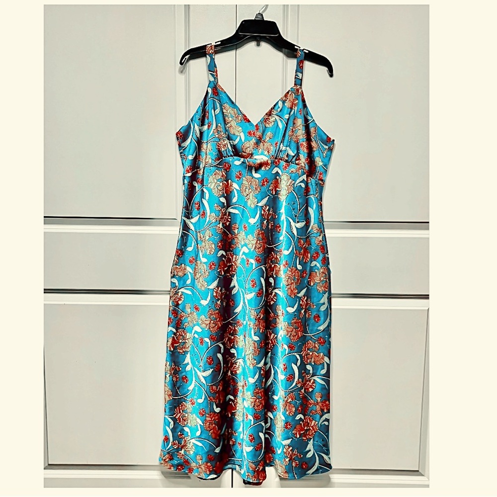 Sofia by Sofia Vergara Floral Blue and Orange Dress Size XXL